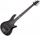   DAMIEN ELITE 5 QUILTED BLACK 5 STRING ELECTRIC BASS GUITAR w/ EMGs