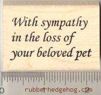 Sympathy in loss of pet Rubber Stamp WM D7717 dog cat  