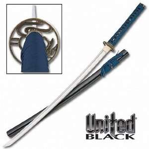 United Black   Flying Dragon Katana Sword w/ Blue Wrap:  
