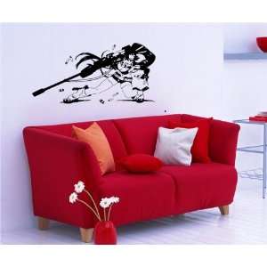 Wall MURAL Decal Sticker ANIME GIRL WITH RIFLE 001 