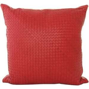 Lance Wovens Atelier Red Leather Pillow: Home & Kitchen