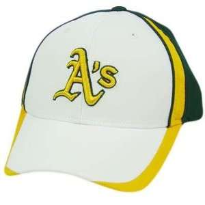 MLB OAKLAND ATHLETICS WHITE GREEN YELLOW VELCRO HAT CAP:  
