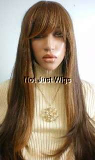 HUMAN SYNTHETIC BLEND WIG HEAT SAFE CURLY BROWN BLACK  