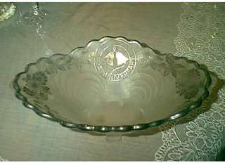 GORGEOUS 25th ANNIVERSARY SILVER FROST GLASS PLATE/BOWL  