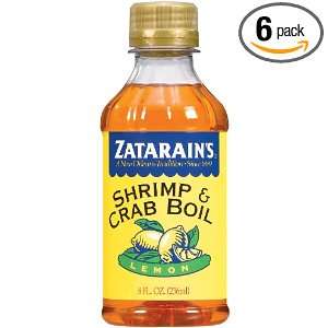 ZATARAINS Crab and Shrimp Boil Liquid, Lemon, 8 Ounce (Pack of 6 
