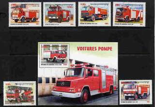 CAMBODIA FIRE FIGHTING   FIRE ENGINES MINT SET & SHEET  