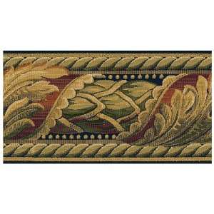  Tan and Scarlett Tapestry Acanthus Leaf Wallpaper Border 
