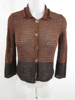 LORENA ANTONIAZZI Brown Silk Knit Cardigan Sz 40  