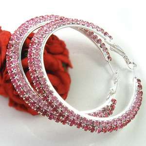 Unique Two Tone Hot Pink Round Circle Hoop Post Earring  