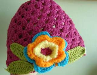 Crochet Beanie Hat Newborn Toddler Baby girl 0M 10Y  