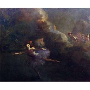   painting name Dancers in Pink, By Forain Jean Louis