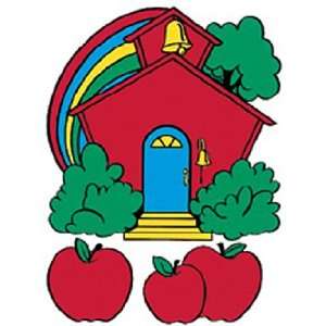 Large School House and Apples Vinyl Window Clings 