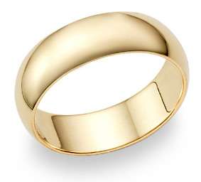 14K Solid Yellow Gold 7mm Polished Wedding Band Engagement Plain Ring 