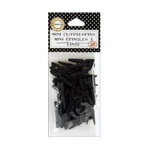  Canvas Corp Mini Clothespins 25/Pkg Black; 6 Items/Order 