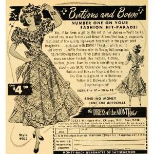  1949 Ad Dress Of The Month Club Women Clothing Style Mail 