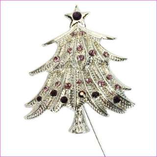 Fashion Star Christmas Tree Shaped Diamond Brooch pin  