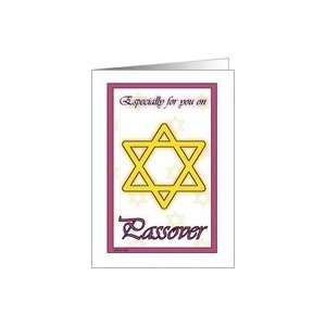  Especially for you on Passover   Star of David Card 