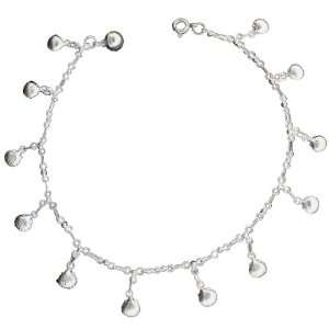  Sterling Silver Sea Shells Charm Anklet Jewelry