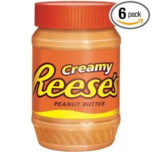 Reeses Creamy Peanut Butter, 18 Ounce Jars (Pack of 6)  