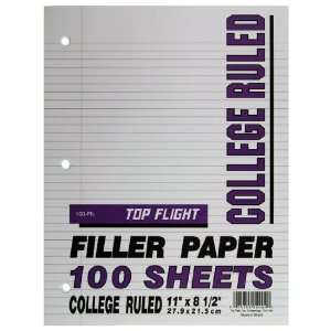  Top Flight Filler Paper, 11 x 8.5 Inches, College Rule 