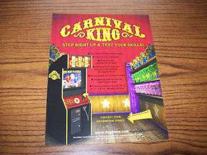 CARNIVAL KING VIDEO ARCADE GAME FLYER BROCHURE 2002  