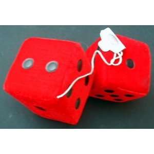  Fuzzy Red Dice for Car Mirror Automotive