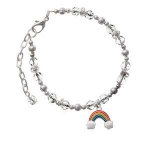  Rainbow Clear Czech Glass Beaded Charm Bracelet [Jewelry 