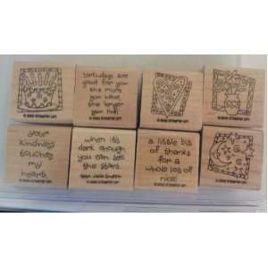   UP QUICK AND CUTE SET OF 8 RUBBER STAMPS 2002 Arts, Crafts & Sewing