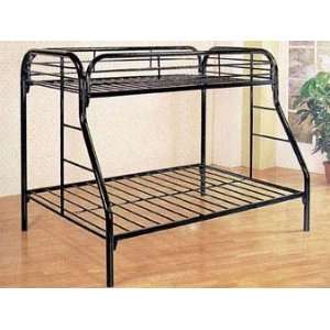  Twin Full Size Metal Bunk Bed Black Finish: Home & Kitchen
