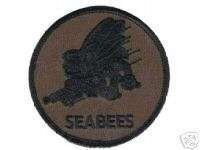 USN US NAVY SEABEES OD SUBDUED JACKET PATCH  