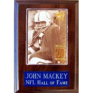   John Mackey 4 1/2x 6 1/2 Cherry Finished Plaque: Sports & Outdoors