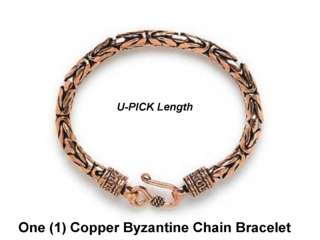 6mm COPPER Bracelet BYZANTINE Link ~ UPICK Length  