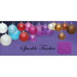 Pack of 6 Large Sparkle Fuschia Shatterproof Christmas Ball Ornaments 