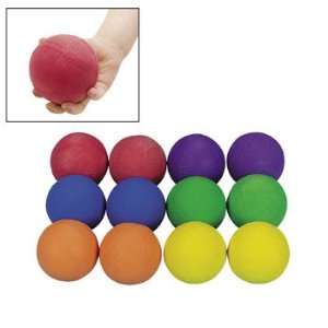  12 Cool Colorful Rubber Baseballs   Teaching Supplies 