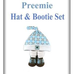  Geo Hat and Bootie Set   For Preemie Baby Boys Baby