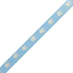  Darice Baby Blue Ribbon with White Baby Hand Prints Favor 