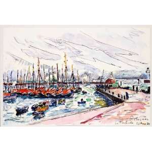  1968 Tipped In Print La Turballe Sailboats Paul Signac 