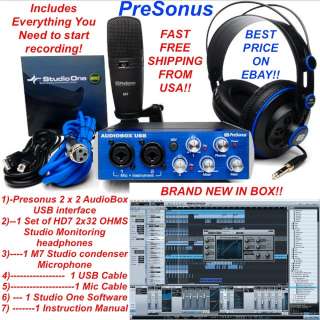 PreSonus AudioBox Studio USB Interface Condenser Microphone 
