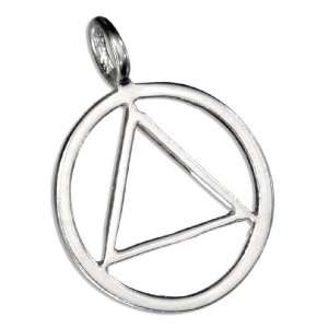  Sterling Silver Recovery Symbol Pendant. Jewelry