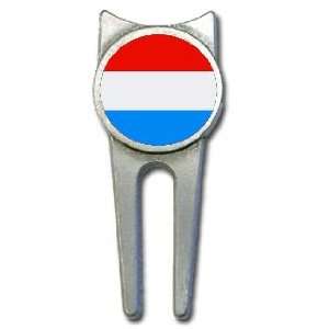 Luxembourg flag golf divot tool