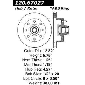  Centric Parts 120.67027 Premium Brake Rotor with E Coating 