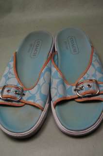 Coach Turquoise Sandals 10 B Womens Casual Shoes  