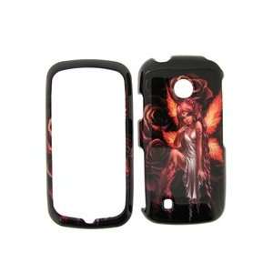: LG Cosmos Touch Black with Red Rose Flower Flame Fire Fairy Design 