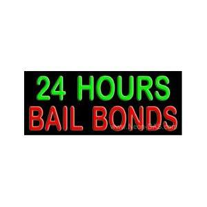  24 Hours Bail Bonds Outdoor Neon Sign 13 x 32 Sports 