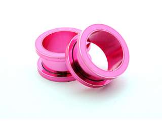Pair Pink Screw on Tunnels gauges plugs PICK SIZE  