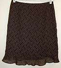 ANN TAYLOR BLACK RED WHITE GEOMETRIC A LINE SKIRT with 