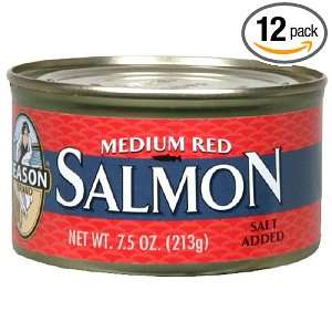 Seasons Medium Red Salmon, 7.5 Ounces (Pack of 12)  