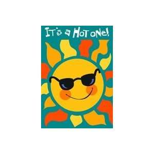  9975FM   Applique Summer Sun Its A Hot One Mini Flag 