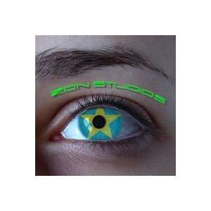   Monster Makers Colored Contact Lenses Blue and Yellow Star Everything