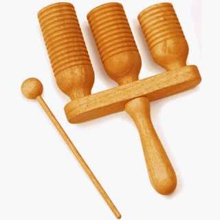  Wooden Three Row Agogo Bell by Meinl Musical Instruments